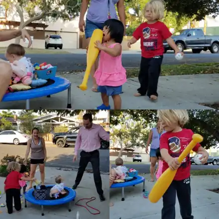 Family and friends moving, playing and training outdoors — I0861